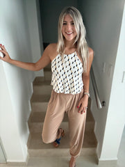 PIA PRINTED HALTER TOP & JOGGER PANT
