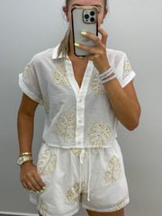 GOLD LEAF TOP & SHORT SET