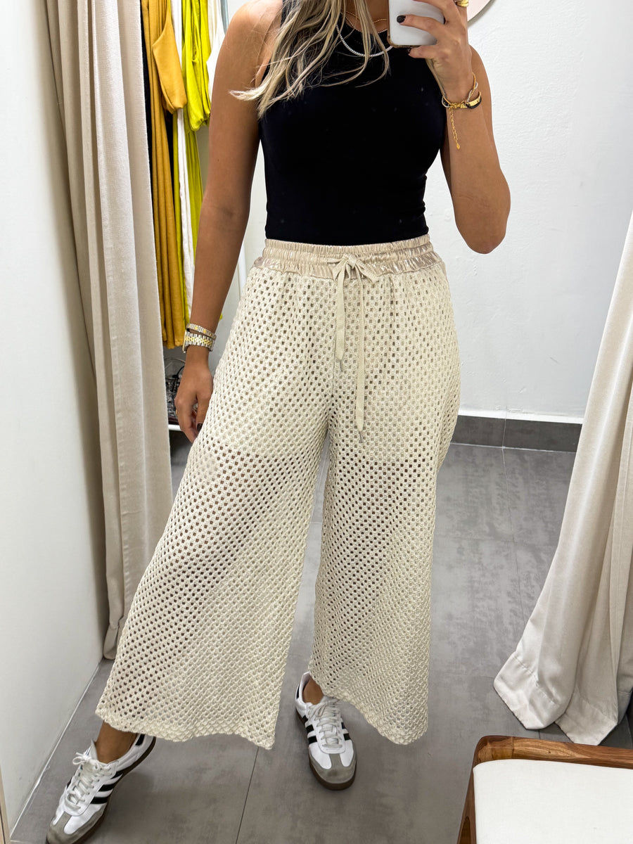 METALLIC GOLD KNITTED PANT