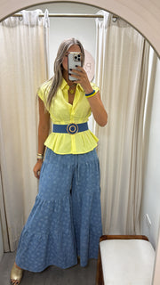 YELLOW TAILORED BLOUSE