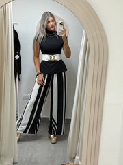 BLACK MOCK NECK BLOUSE