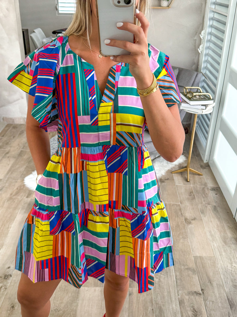 MULTICOLOR STRIPED DRESS