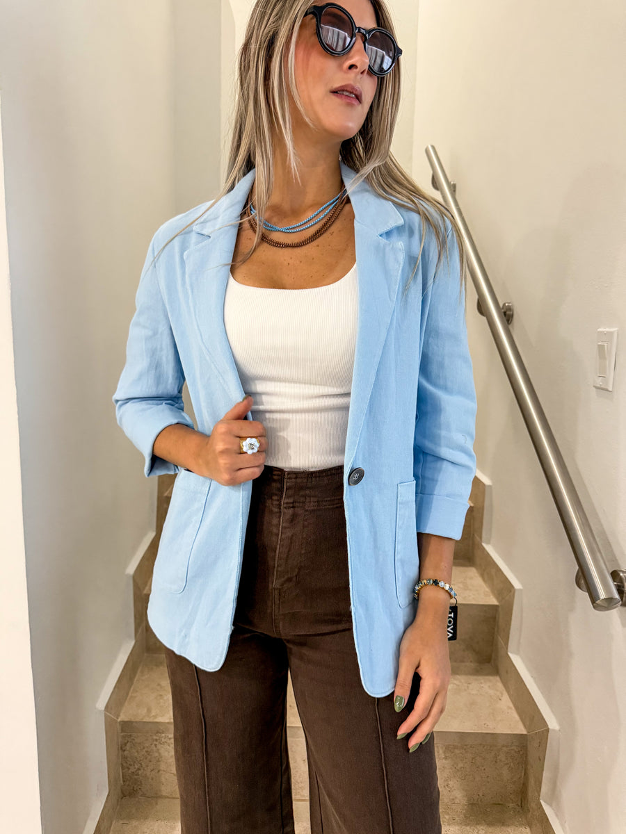 BROWN DENIM STRETCHY PANTS