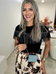 COW PRINT WRAP AROUND SKIRT