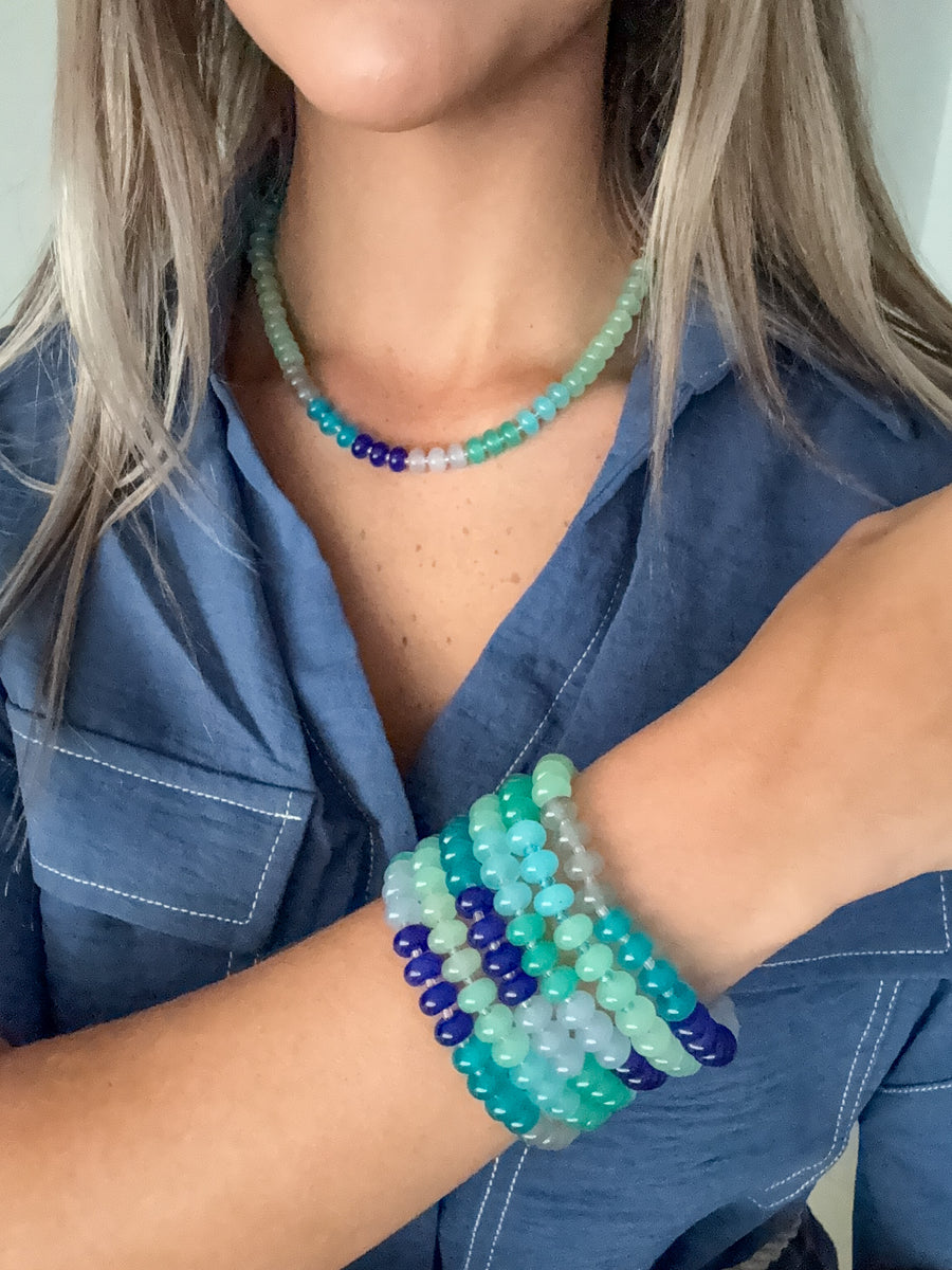 DENIM MIX SEMIPRECIOUS NECKLACE