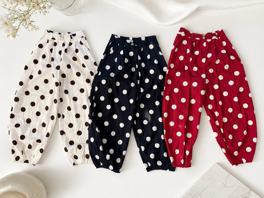 POLKA DOT BARREL PANTS
