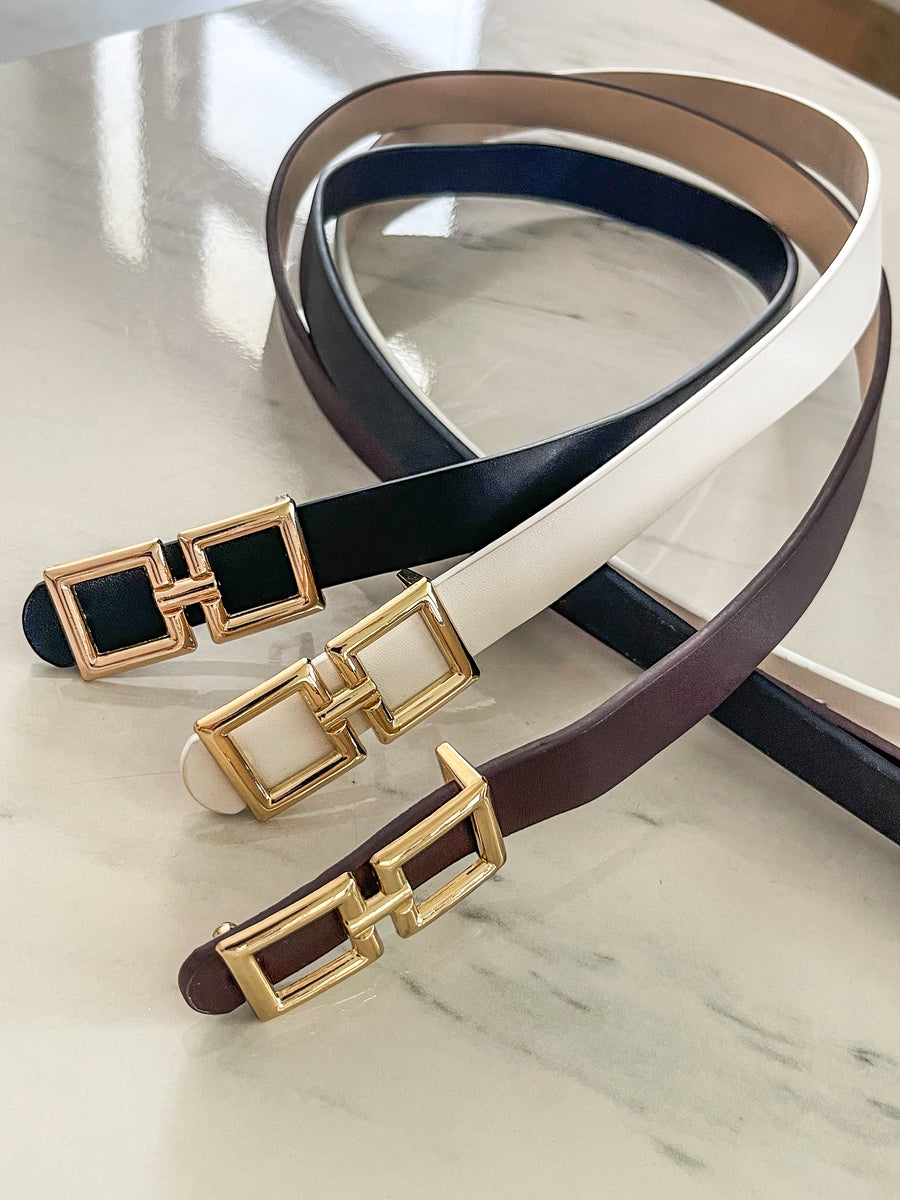 DOUBLE LINKED SQUARE THIN BELT