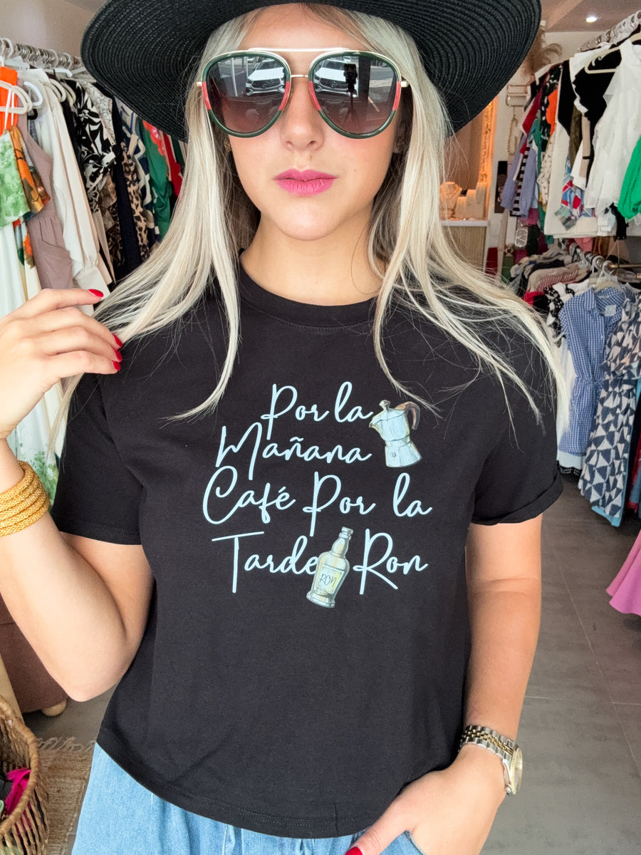 BLACK CAFÉ & RON MID-LENGTH T-SHIRT