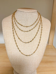 GOLD 60" 4mm ZIRCONIA CUBIC CHAIN ENDLESS NECKLACE