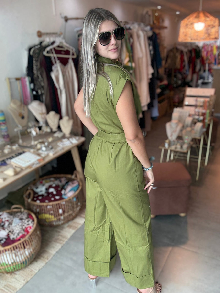 GREEN UTILITY JUMPSUIT