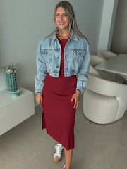 LIGHT DENIM CROP DENIM JACKET