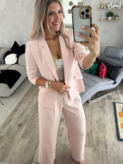 PALE PINK TAILORED PANTS