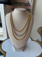 THIN TWO TONE 3-LAYERED NECKLACE COLLAB