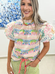 MULTICOLOR PRINTED BLOUSE