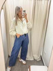 POLKA DOT ZIPPER JACKET