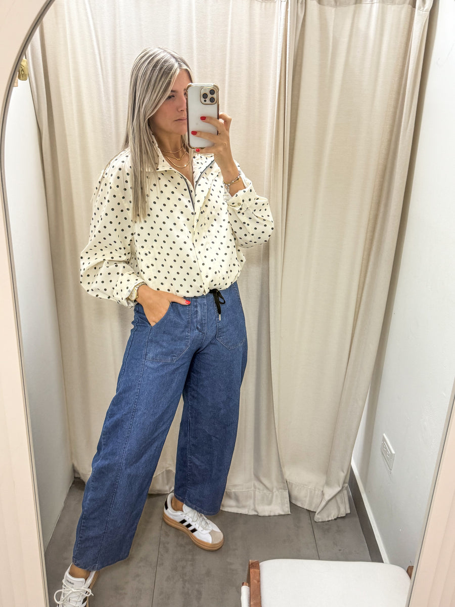 POLKA DOT ZIPPER JACKET