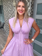 LAVENDER ZIPPER DRESS