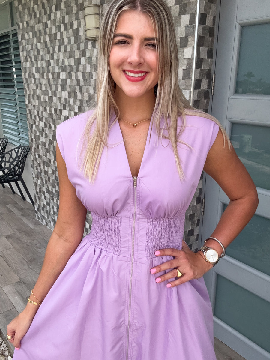 LAVENDER ZIPPER DRESS