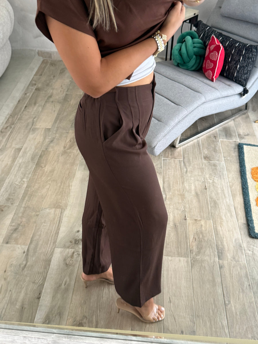 CHOCOLATE TAILORED PANTS