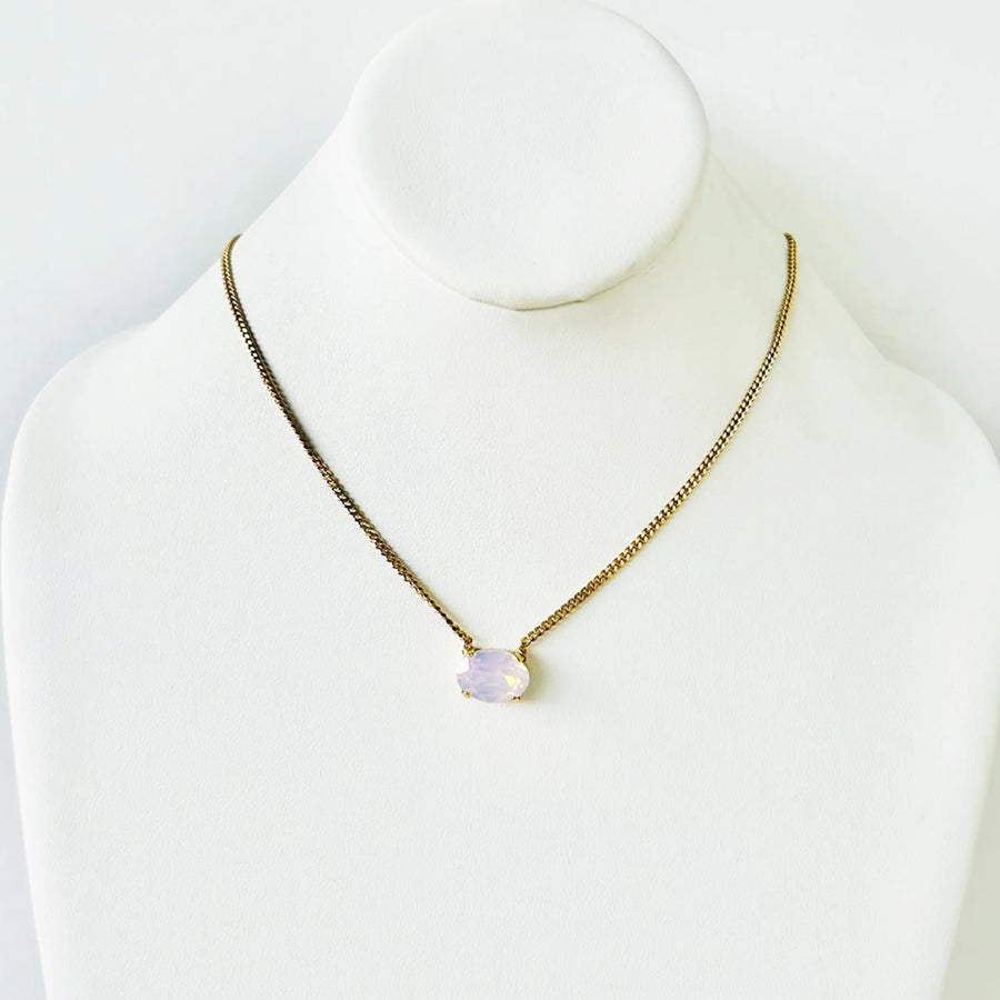 IZA NECKLACE IN ROSE WATER OPAL