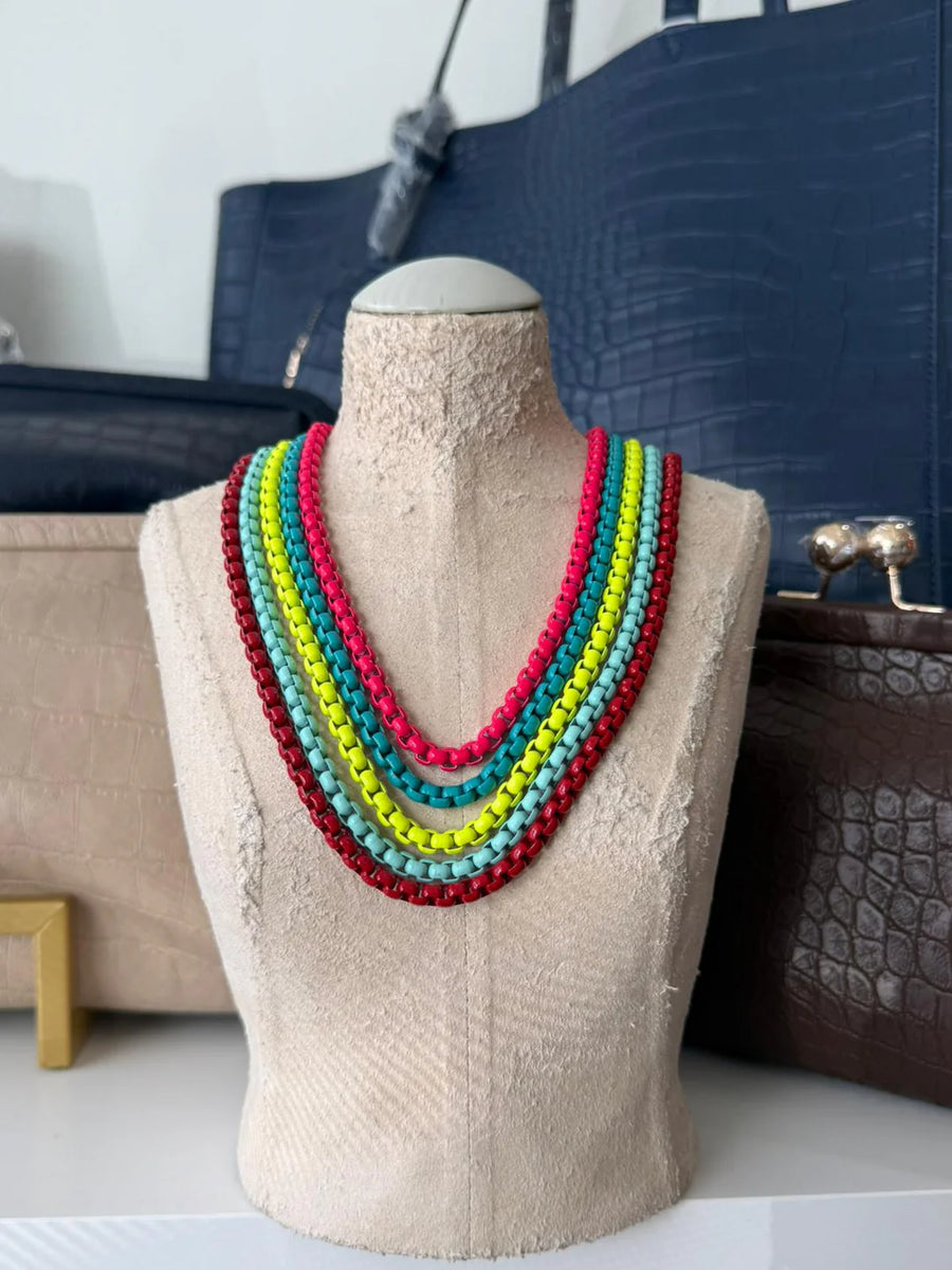 MULTICOLOR 5-LAYER NECKLACE COLLAB