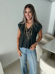 V-NECK MODAL BASIC BLOUSED