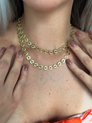 GOLD DISC NECKLACE