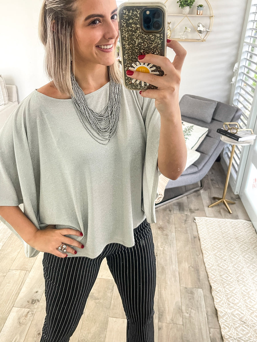 BLACK SILVER STRIPED PANTS