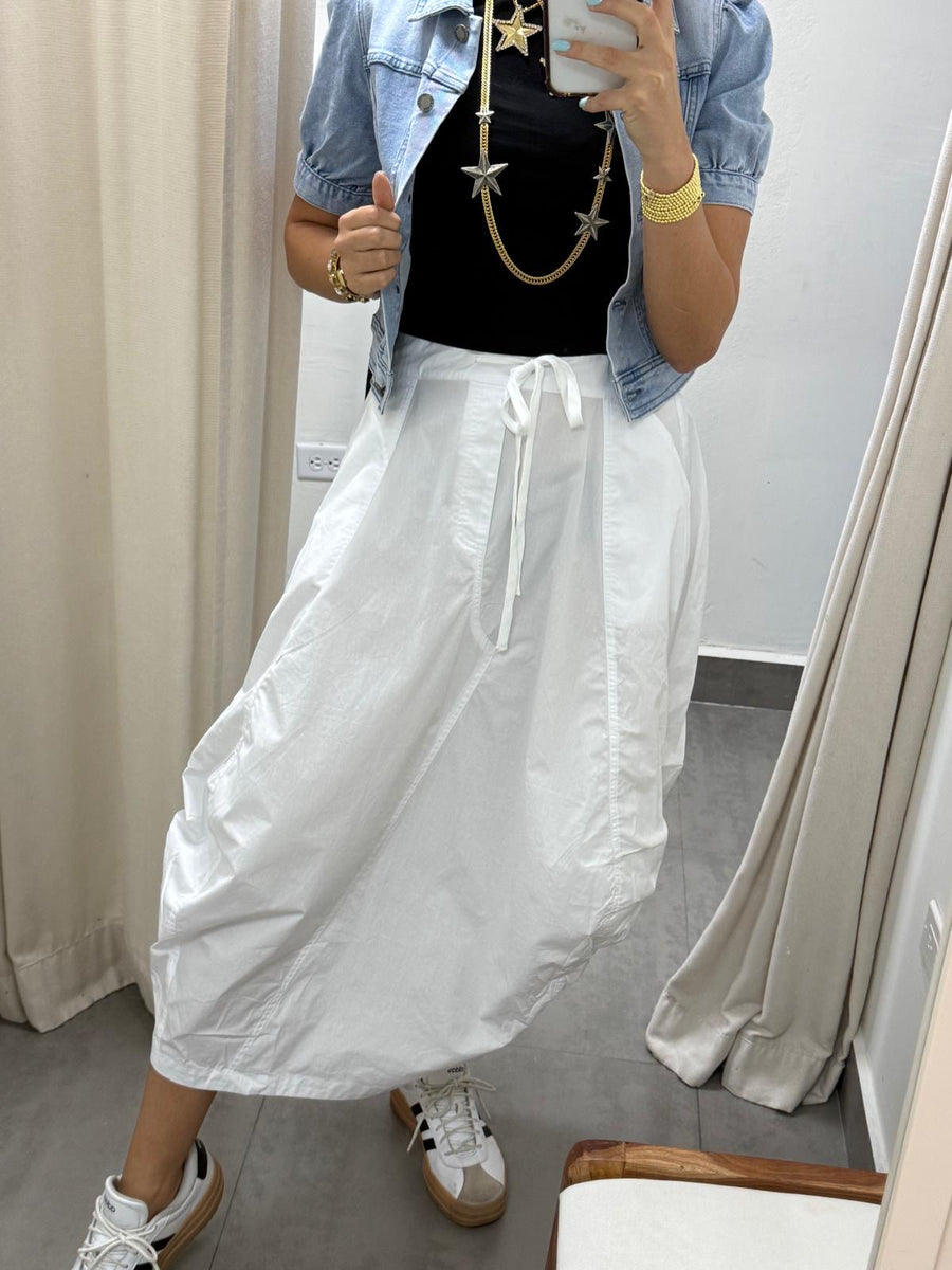 WHITE CARGO SKIRT
