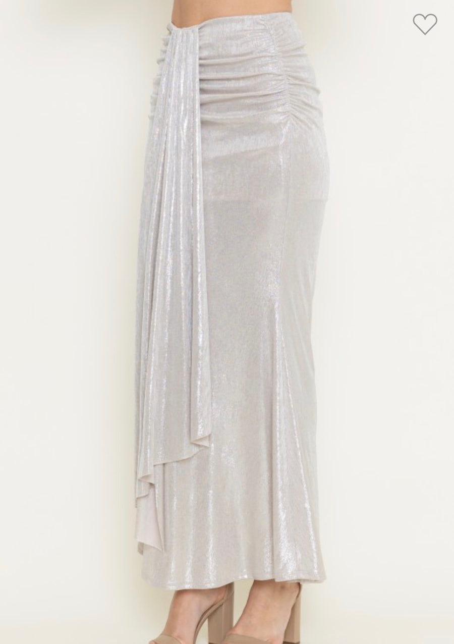 CHAMPAGNE LUREX SKIRT