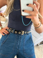 BLACK EYELET BELT