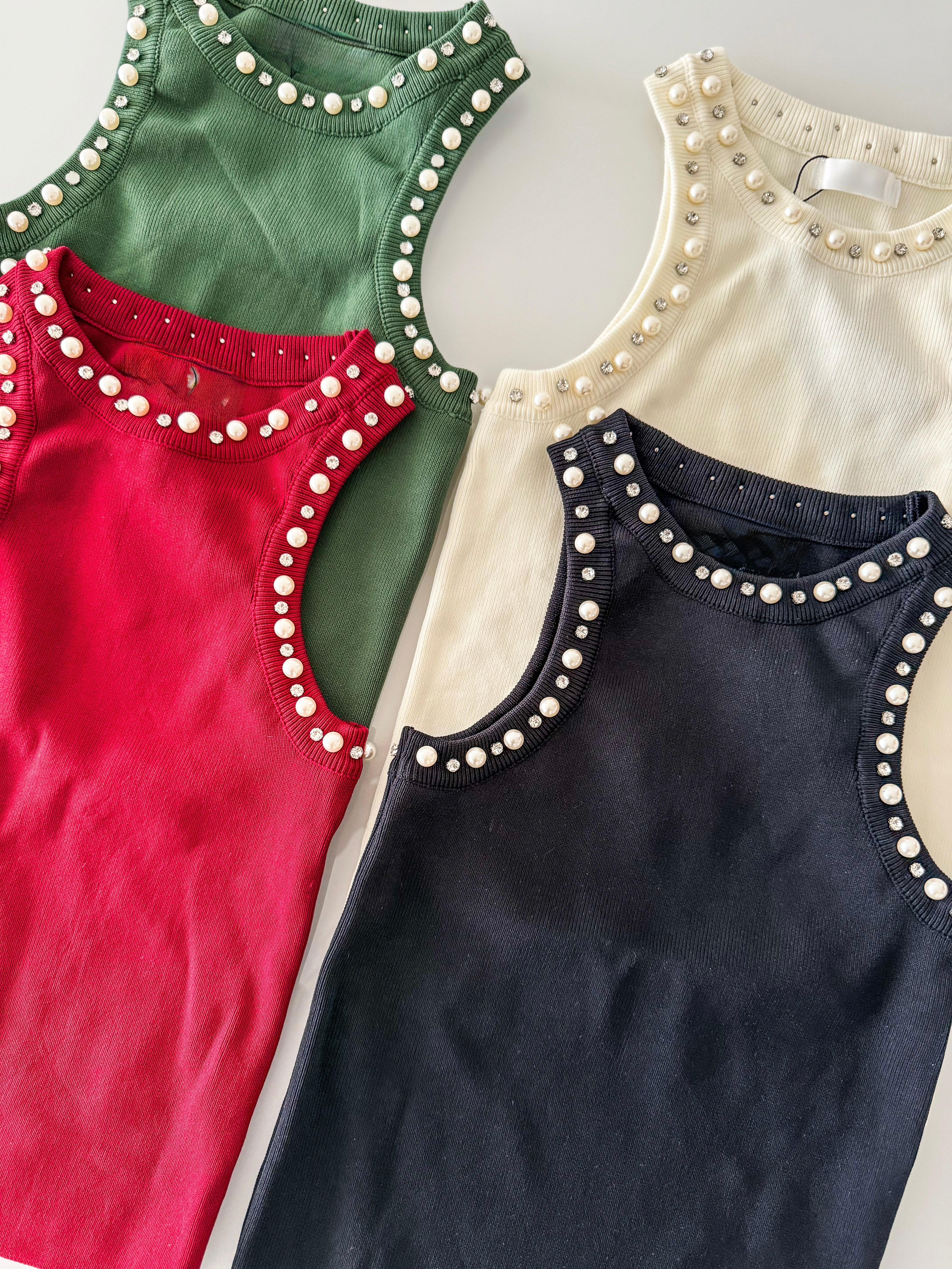 PEARL/RHINESTONE TANK TOPS