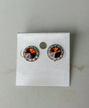 COPPER CRYSTAL EAR STUD EARRINGS