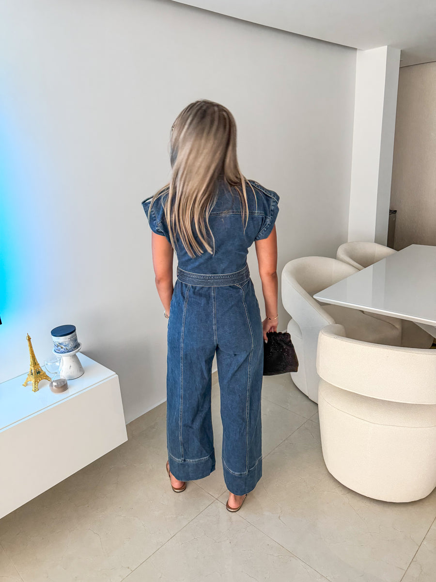 DENIM UTILITY JUMPSUIT