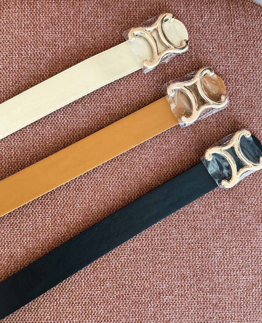 CURVED MIRROR C BUCKLE BELT