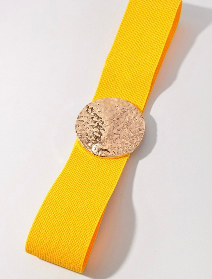 HAMMERED GOLD DISC ELASTIC BELT