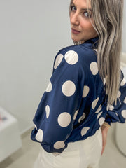 POLKA DOT SATIN KNOT TOPS
