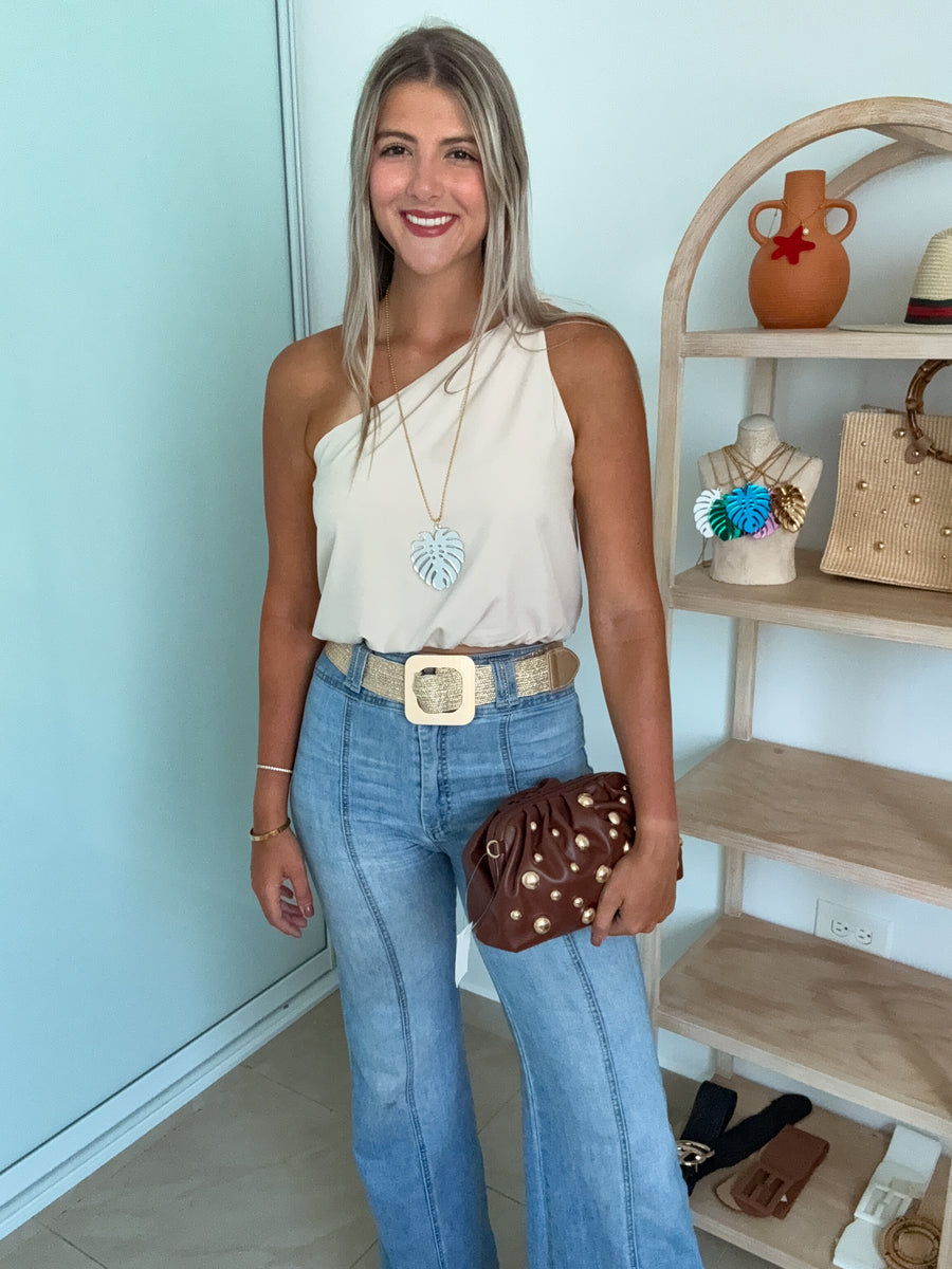 ONE SHOULDER KNOT BLOUSE