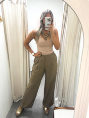 MOCHA STRETCHY SOLING LONG PANTS