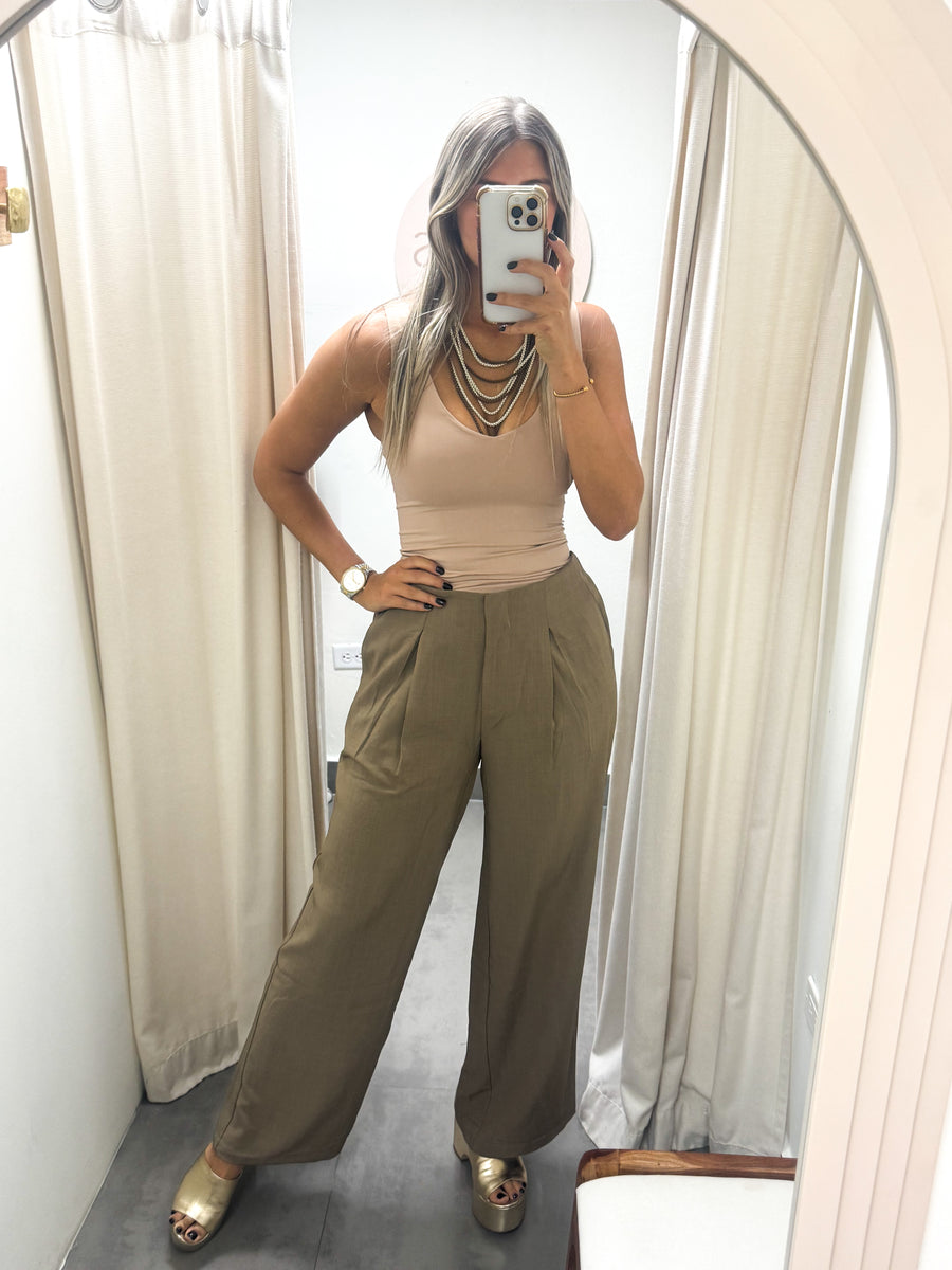 MOCHA STRETCHY SOLING LONG PANTS