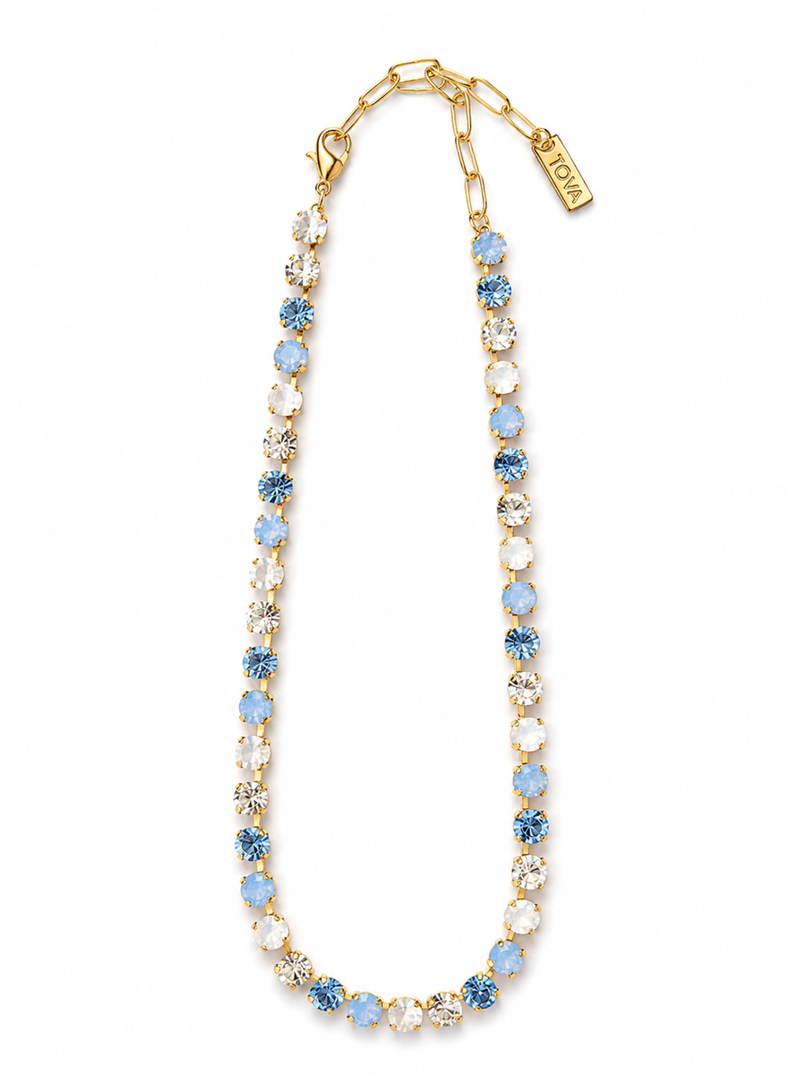SARINA NECKLACE IN BLUE SHADES