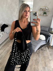 *PRE-ORDER* BLACK NYLON STUDDED BAG/CROSSBODY