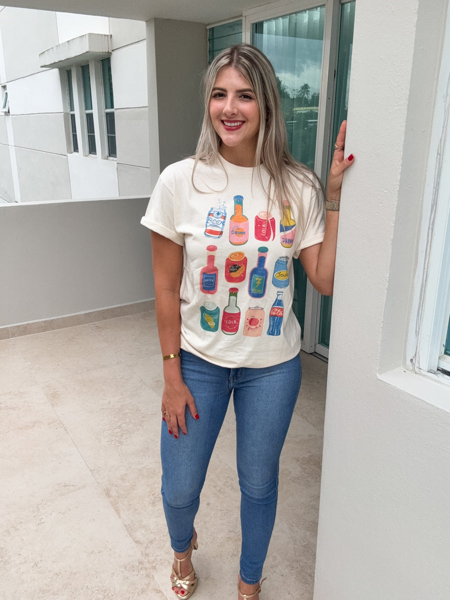 COLLAGE DRINKS T-SHIRT