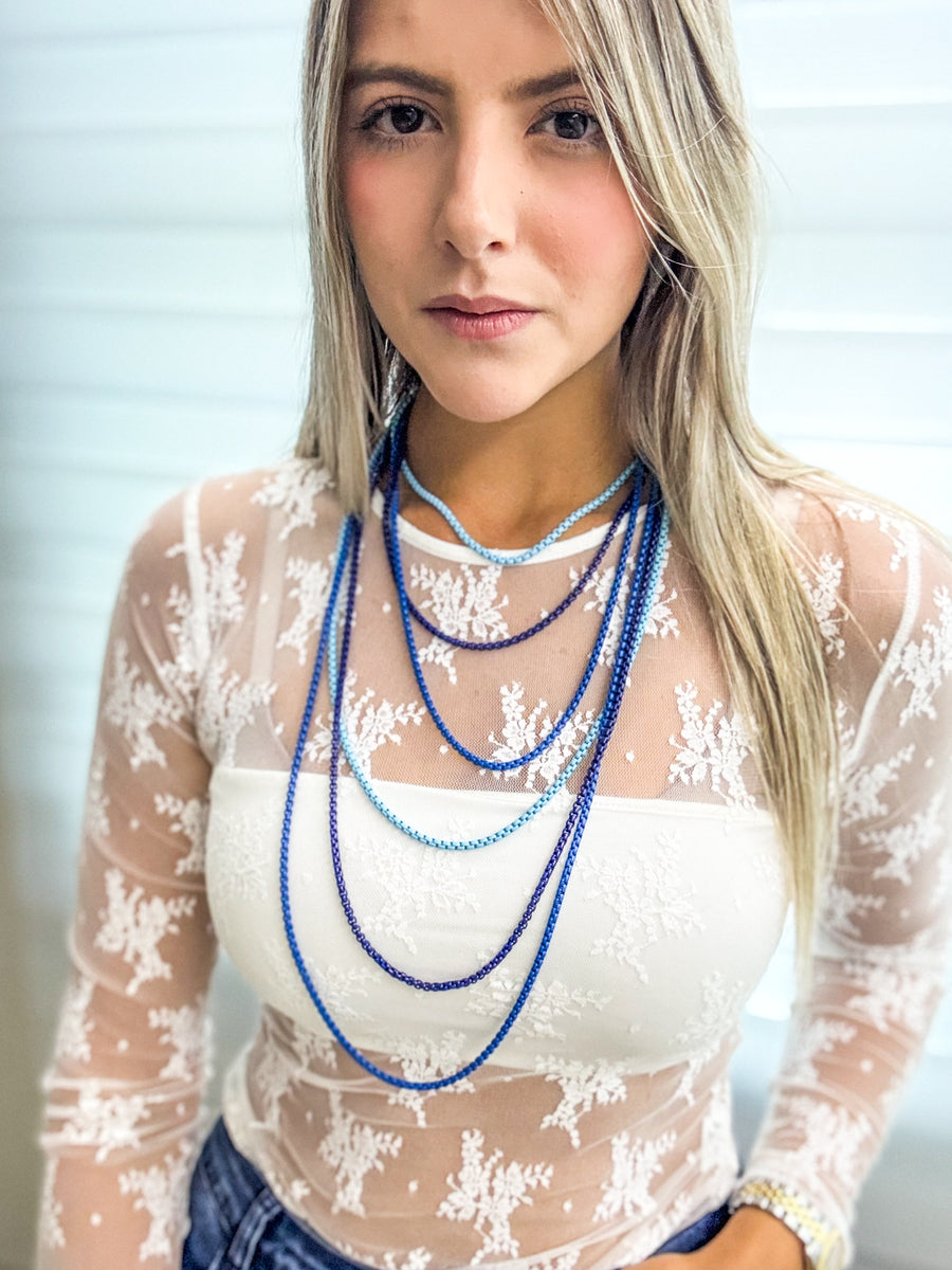 DENIM LAYERED COLOR NECKLACES COLLAB