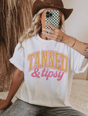 "TANNED & TIPSY" T-SHIRT