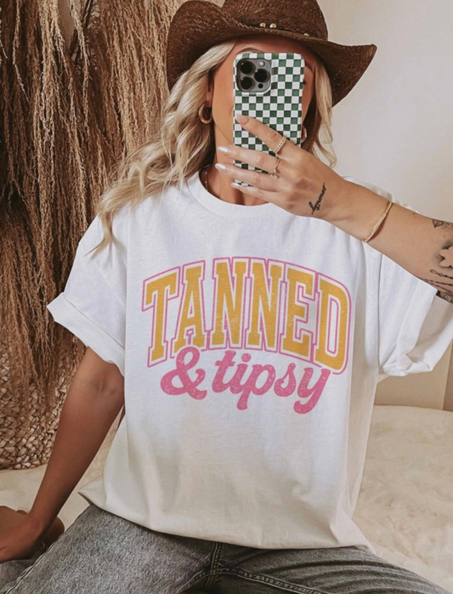 "TANNED & TIPSY" T-SHIRT