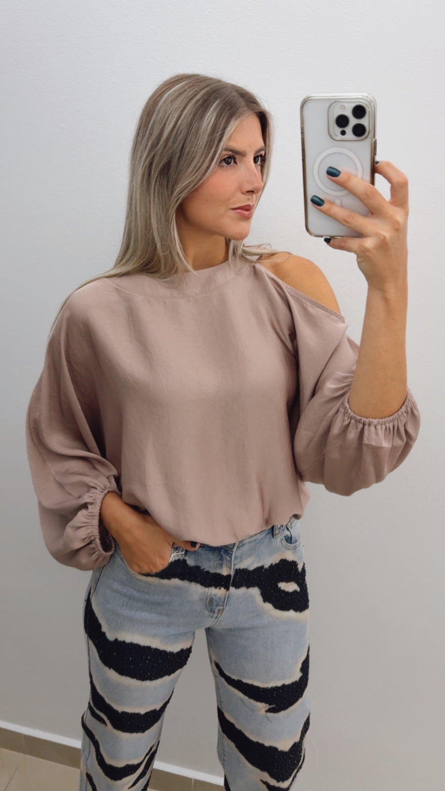 ONE SHOULDER SATIN TOPS