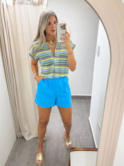 VIVID BLUE TAILORED SHORTS