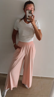 STRETCHY PALE PINK PANTS