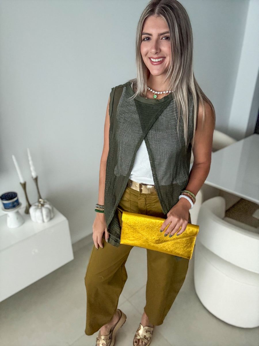 NET BLOUSE WITH CAMI TOP